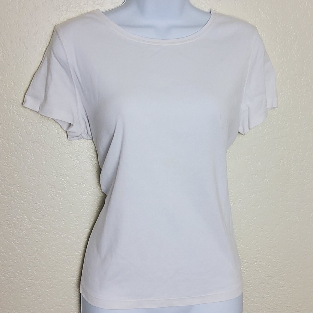 St. John's Bay White Round Neck T-Shirt